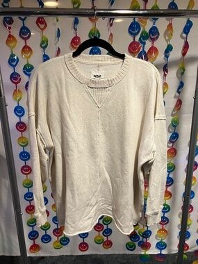 Aerie Oversized V-Neck Sweatshirt (XS)